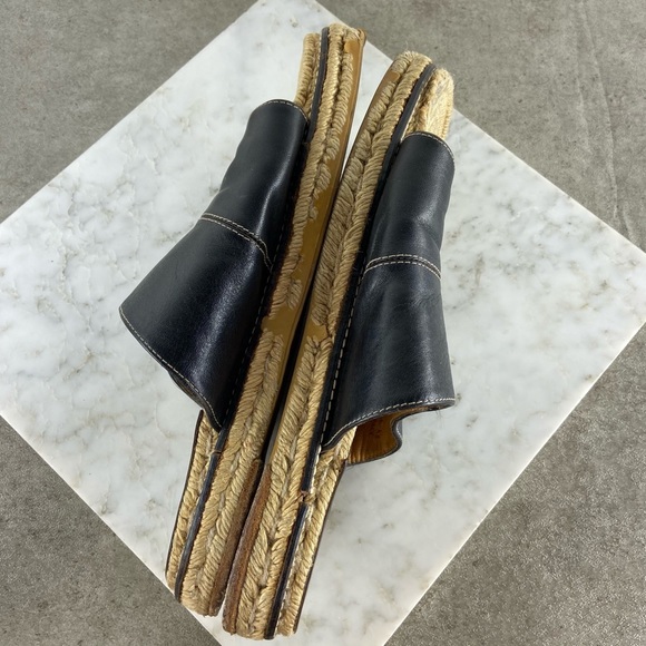 LAST DAY!!!    Coach Black Leather Espadrille Slide Sandals - Picture 8 of 11